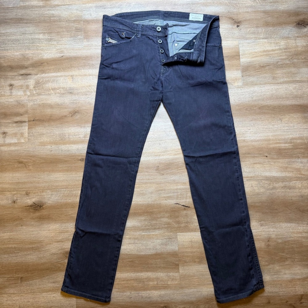 Diesel‎ Darron Jeans Men 33x34 Dark Indigo Slim Tapered Stretch Denim Wash 0064U